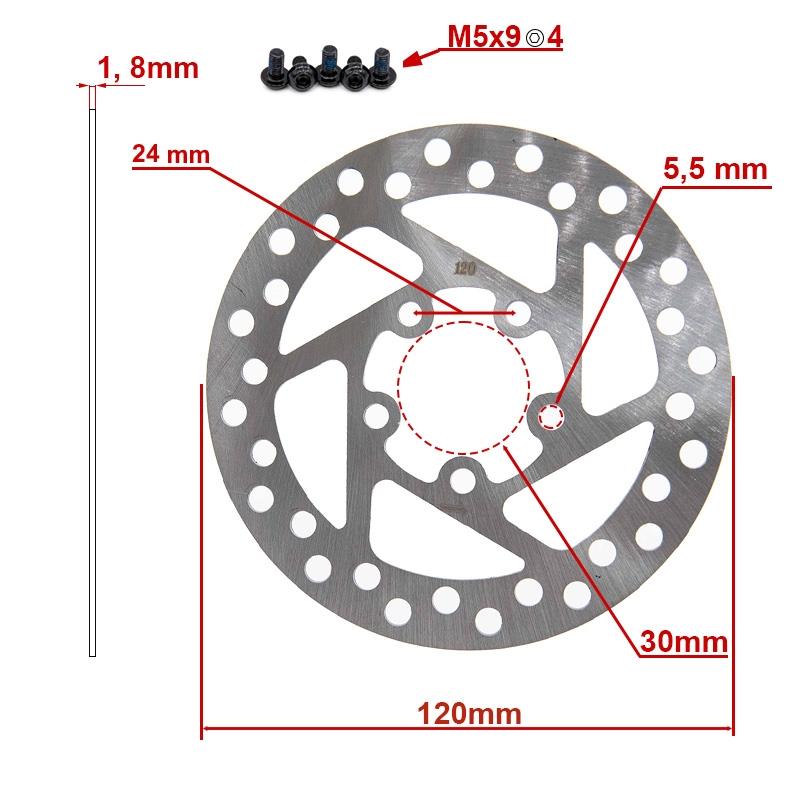 Brzdový kotouč 120mm na koloběžku Xiaomi M365, M365 pro
