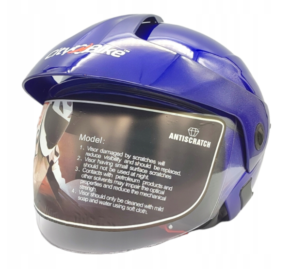 Helma na skútr modrá lesklá S (55-56 cm)