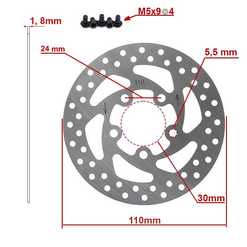 Brzdový kotouč 110 mm na koloběžku Xiaomi M365, M365 pro