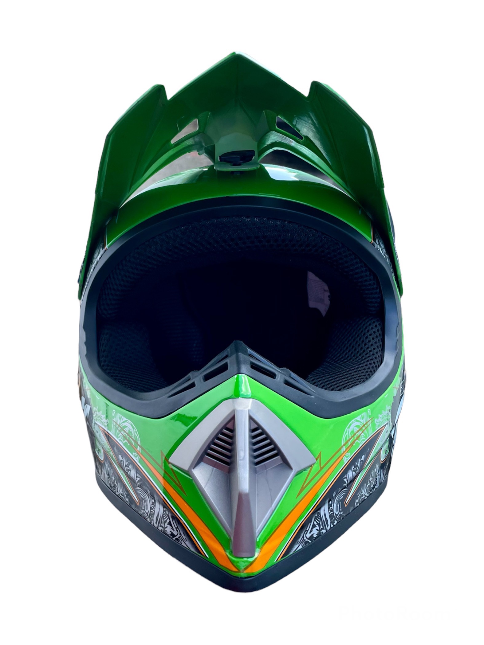 Atv akční set: Helma racing TATAN zelená XS (53-54 cm) + rukavice a brýle