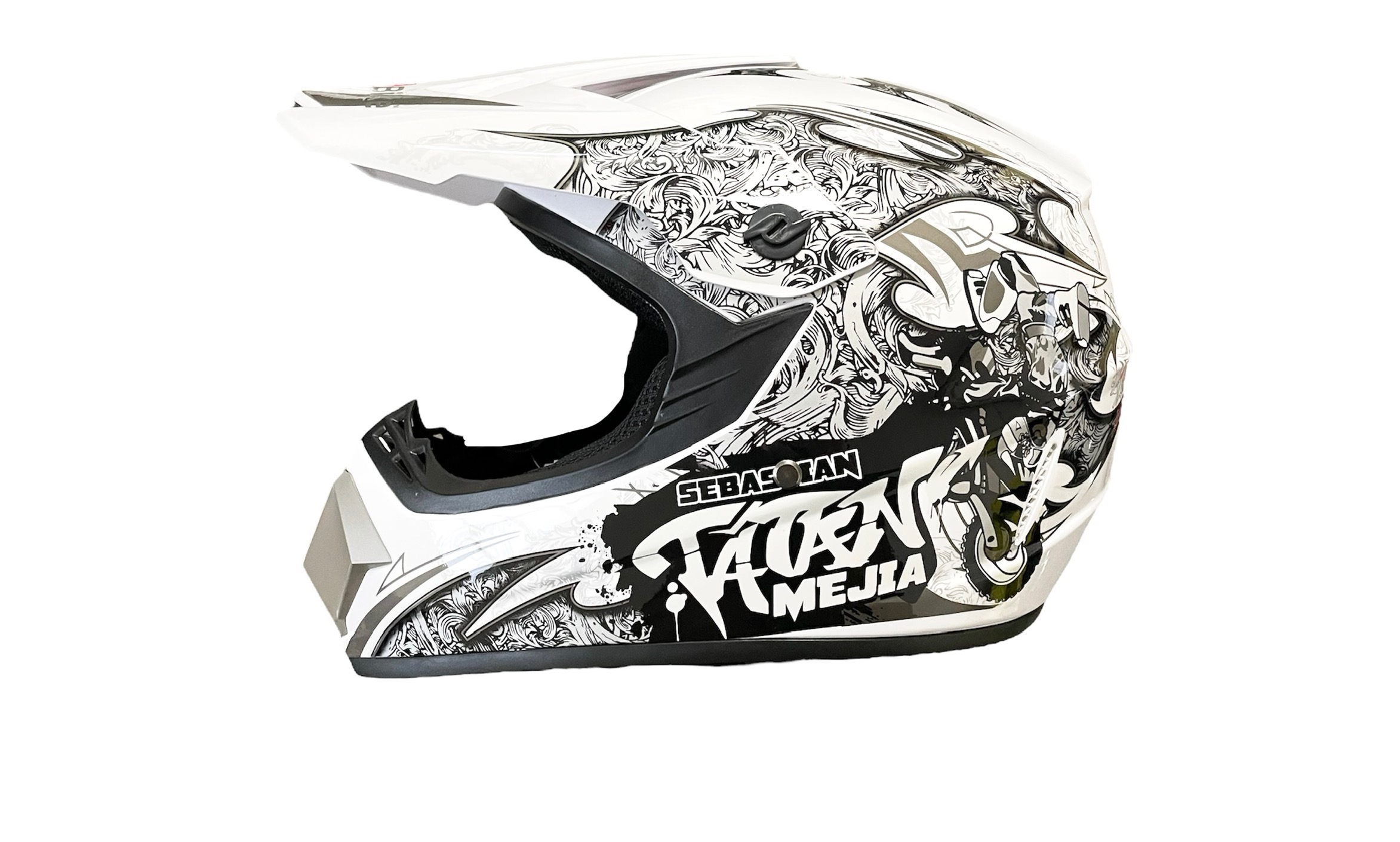 Helma racing TATAN bílo černá S (55-56) 