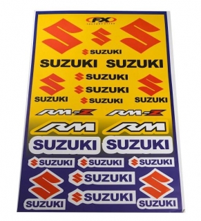 Polepy Suzuki žlutá - moto samolepky 30x45 cm